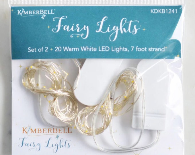 Set of 2 Fairy Lights by Kimberbell, 20 Warm White LED Lights, 7 Foot Strand