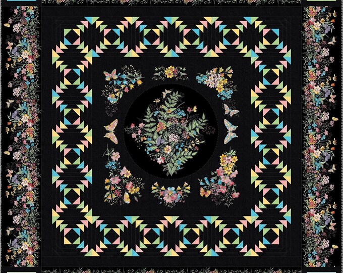 Meadow Edge Butterfly Garden Quilt Kit by Needle in a Hayes Stack, Meadow Edge Fabrics by Maywood Studios - New, In Stock!