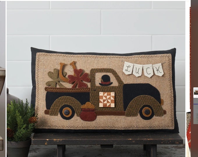 Truck Full of Joy Monthly Pillow March - Pattern by Buttermilk Basin Finished Size 10 x 22”