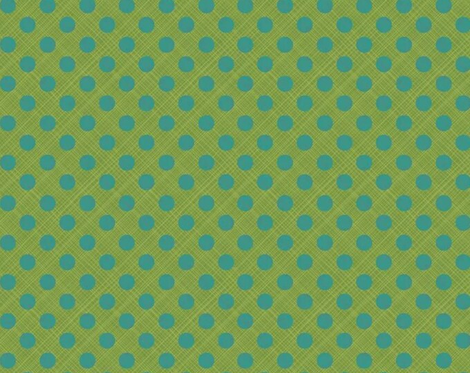 Christmas Snowed In Snowed In Sketched Dots by Heather Peterson for Riley Blake Fabric C10817, Polka Dot Dotted, Green, Teal