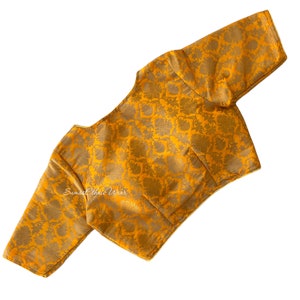 Yellow Gold Brocade Silk Blouse