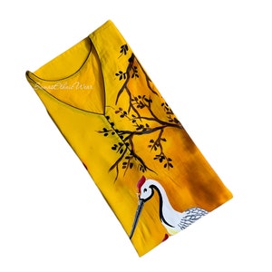 Geel katoen geschilderde Kurti