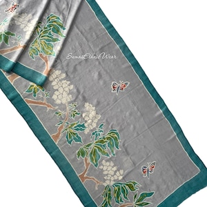 Hand Painted ButterFly Mulberry Silk Scarf