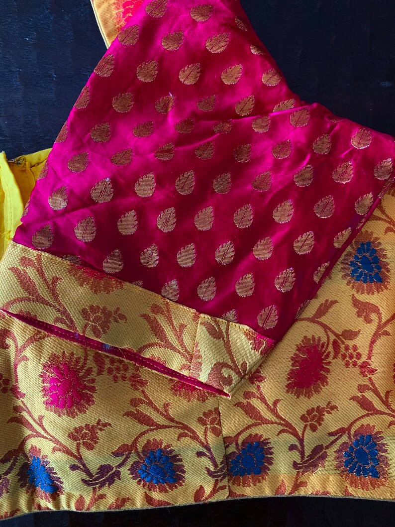 3640 size Ready to wear Brocade blouse Crop Top Bollywood Style