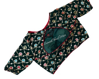 Green Georgette Sequin Embroidered Blouse