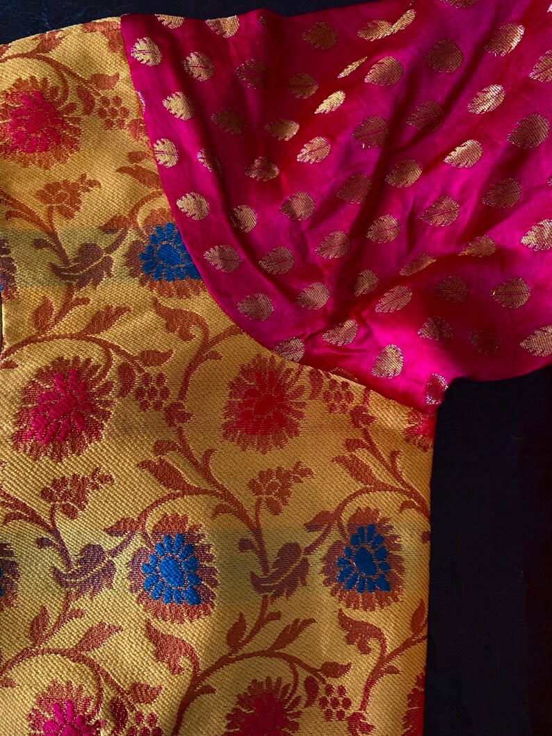 3640 size Ready to wear Brocade blouse Crop Top Bollywood Style