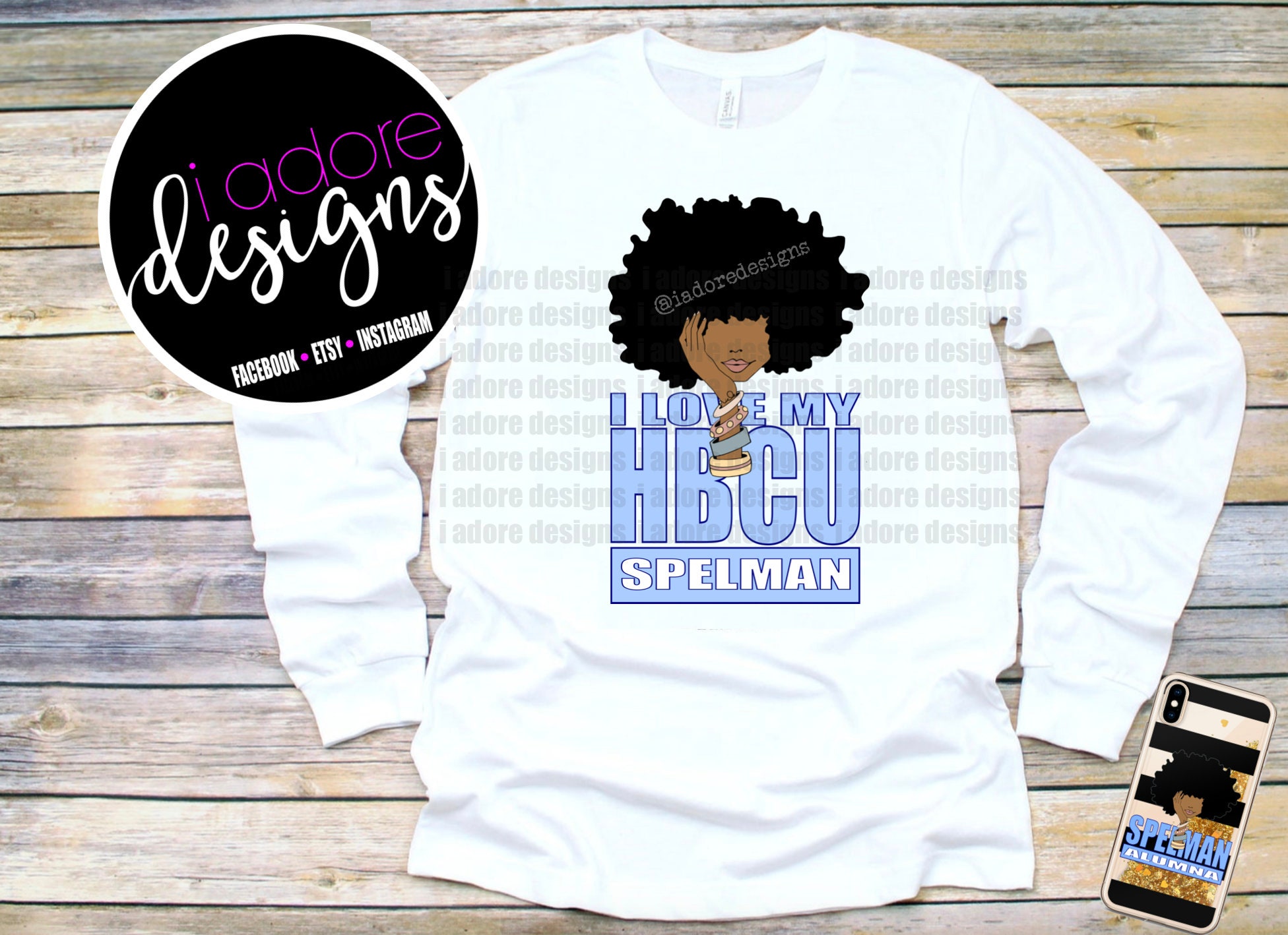 I Love Mt HBCU Spelman Long Sleeve T 