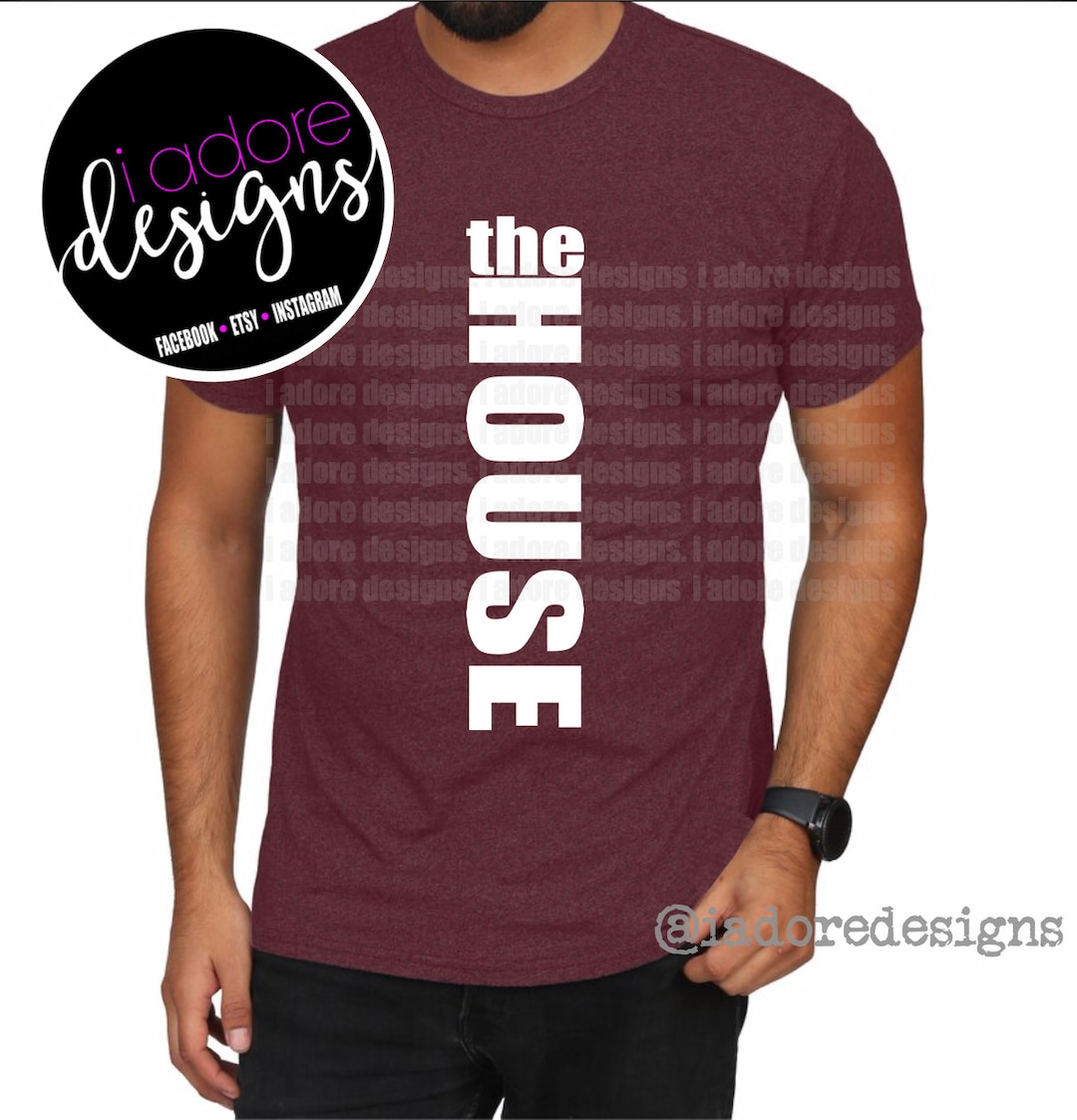 House T-shirt (White Base) - Color Maroon