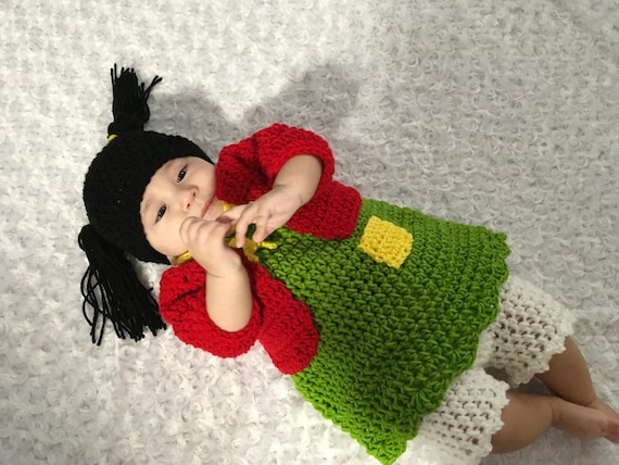 La Chilindrina baby crochet Dress, Hat, Sweater, Short. La Chilindrina baby crochet Dress, Hat, Sweater, Short.