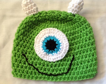 Crochet Monsters, Inc Hat - Mike.