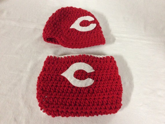 Cincinnati Reds Baby Crochet Baseball Cap and Diaper Cover. FREE SHIPPING Etsy