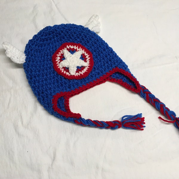 America Crochet Super Hero Hat.