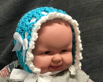 Handmade Baby Crochet Bonnet.