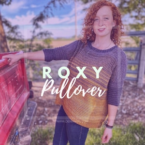 Roxy Pullover - Crochet Pattern, Easy, over-sizes, boxy, ribbed