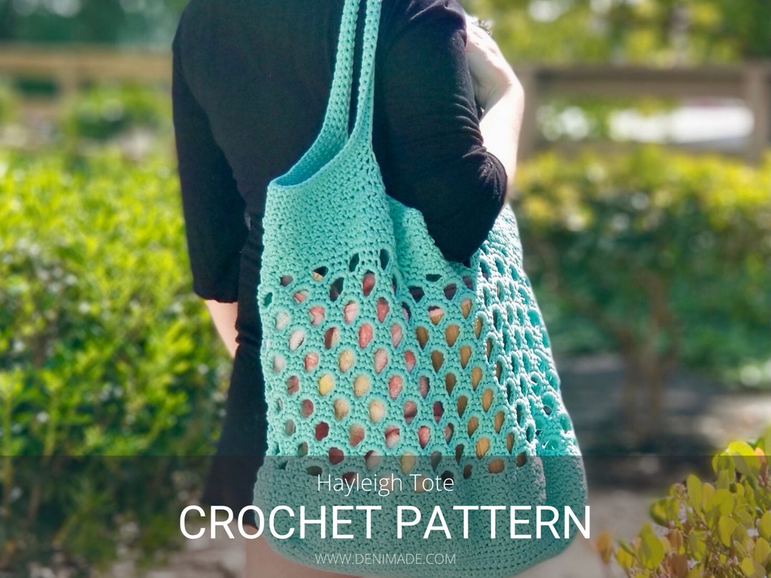 Crochet Pattern / Tote Beach Market Bag School Reusable Bag Drink Cozy ...