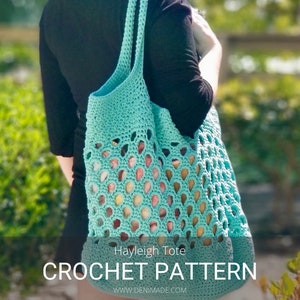 Crochet Pattern / Tote Beach Market Bag School Reusable Bag Drink Cozy / Hayleigh Market Tote Pattern PDF