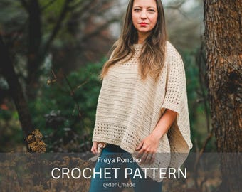 Crochet Pattern / Easy Modern Poncho Pattern / Freya Poncho PDF