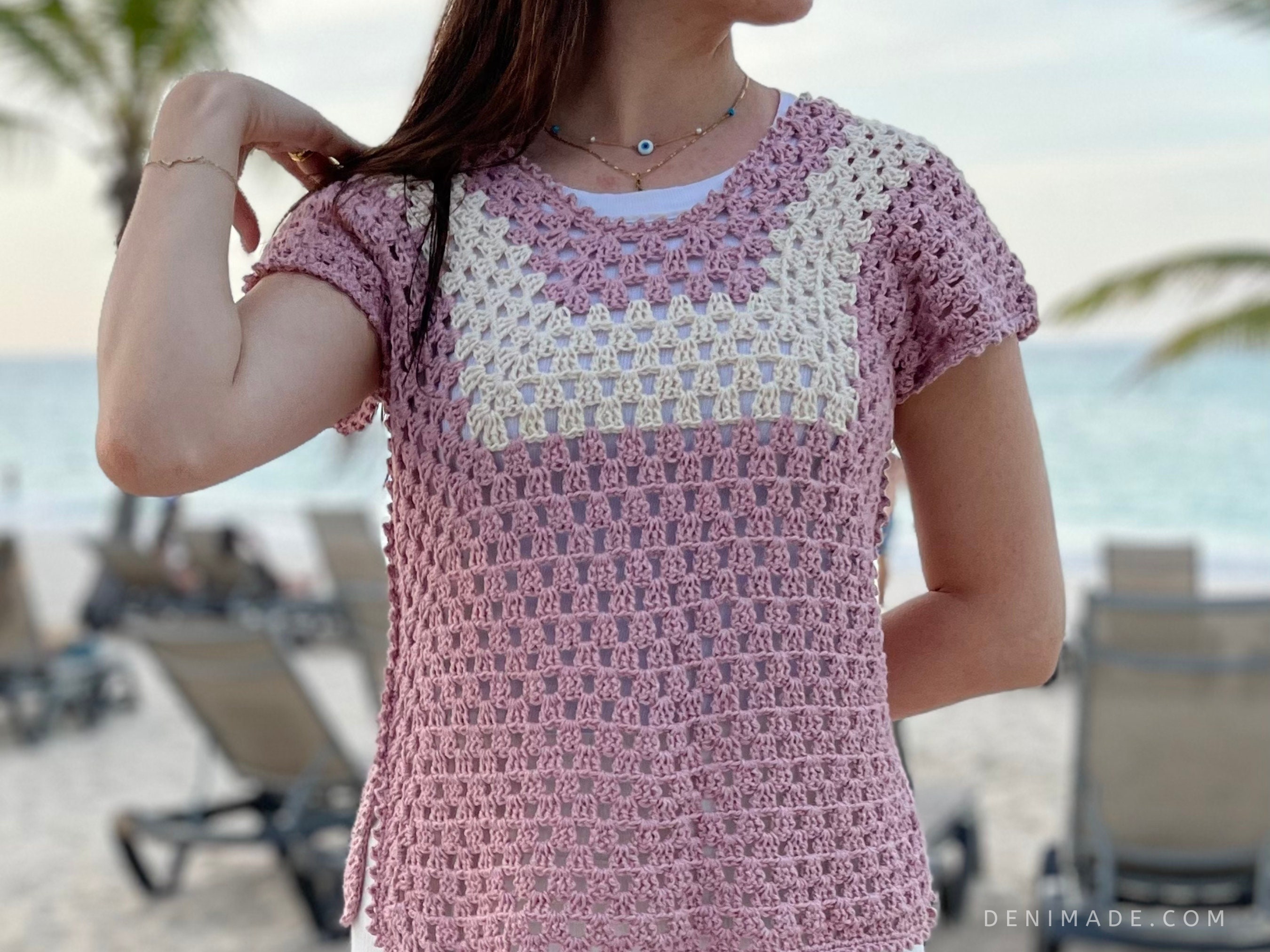 PERVERZE ♡ Crochet Top crochet mesh long sleeve top (PINTEREST inspired