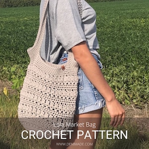 Patron au crochet / Tote Beach Market School Festival Market bag, réutilisable / Lola Market Bag Pattern PDF