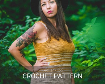 Crochet Pattern / Easy sleeveless fade picots summer DK / Lexi Tank Top PDF