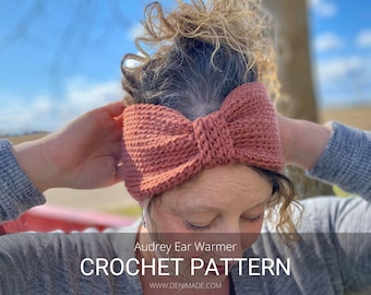 Crochet Pattern / Textured Ear Warmer Headband Gathered / Audrey Ear Warmer Pattern PDF