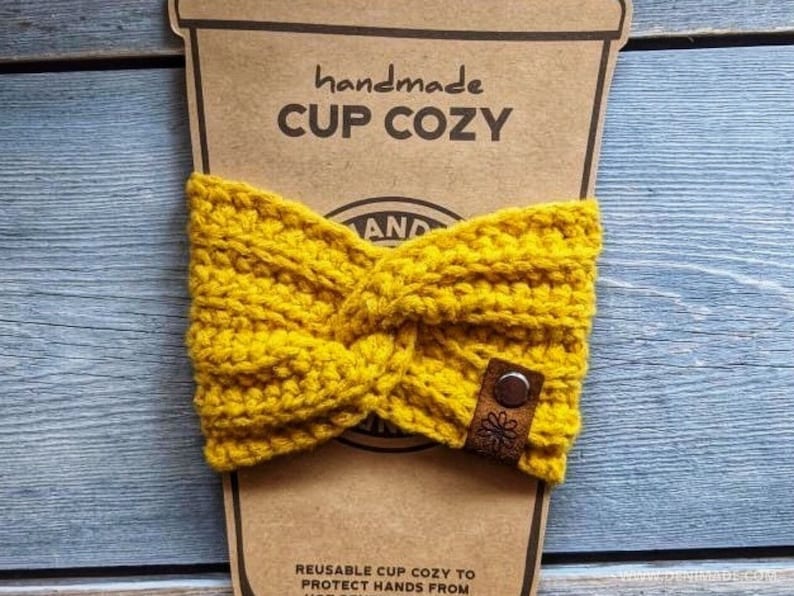 Crochet Pattern / Easy Twisted Cup Cozy Drink Sleeve coffee sleeve / Kenzie Cup Cozy Pattern PDF image 2