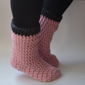 Hadley Slippers Crochet Pattern, Easy, Socks, Bulky image 4