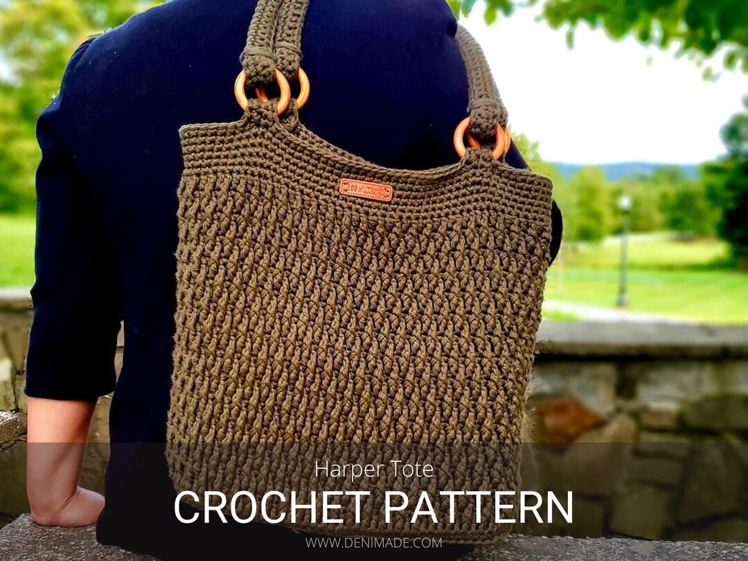 Crochet Pattern / Tote Beach Market Bag School Bag Purse Reusable ...