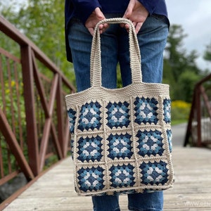 Crochet Pattern / Tote Beach Market Granny Square Bag School Festival Bag / Stevie Tote Pattern PDF image 5