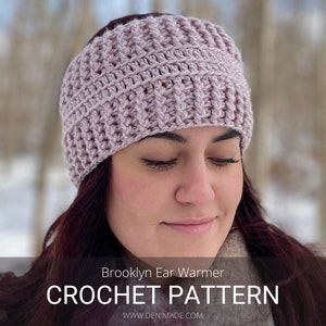 Patrón de Ganchillo / Diadema calentadora de orejas texturizada unisex / Patrón calentador de orejas Brooklyn PDF