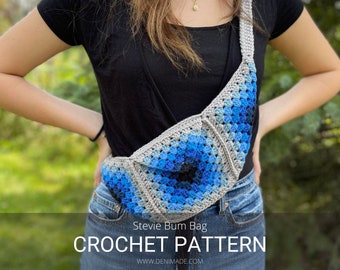 Crochet Pattern / Bum Bag Fanny Pack Crossbody Bag Granny Square Bag Festival Bag / Stevie Bum Bag Pattern PDF