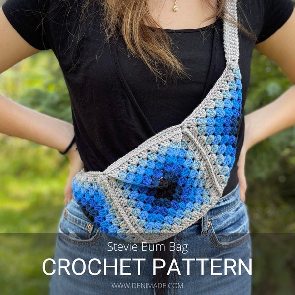 Crochet Pattern / Bum Bag Fanny Pack Crossbody Bag Granny Square Bag Festival Bag / Stevie Bum Bag Pattern PDF