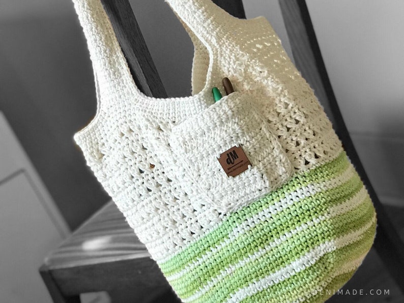 Crochet Pattern / Tote Beach Market Bag School Bag Purse Reusable Project Bag Coin Purse / Soleil Bag Pattern PDF image 5