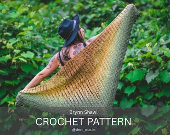Crochet Pattern / Lace Triange Delicate Oversized Elegant Shawl Scarf Wrap / Brynn Shawl PDF