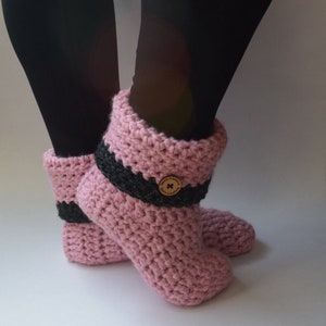 Hadley Slippers Crochet Pattern, Easy, Socks, Bulky image 3