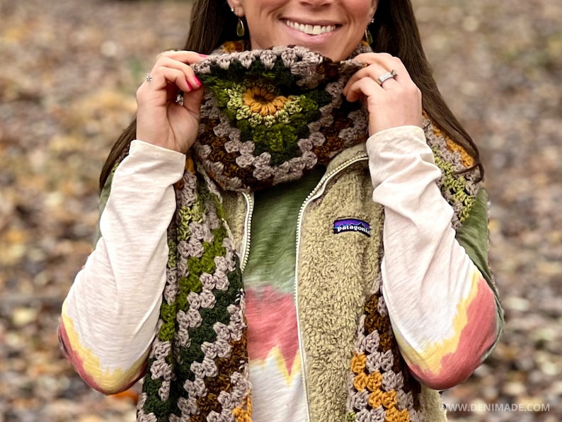 Crochet Pattern / Long Chevron Granny Square Oversized Super Scarf with Twisted Fringe / Kiara Scarf Pattern PDF image 5