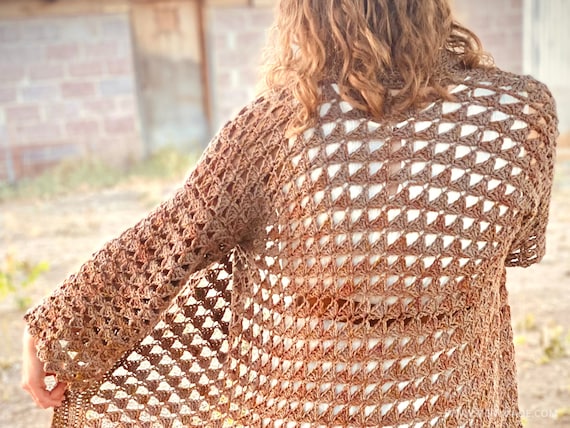 Crochet Pattern Easy Summer Cardigan Butterflies Lace Wide Sleeve Cardigan Sweater Mariposa Cardigan Pattern PDF Etsy