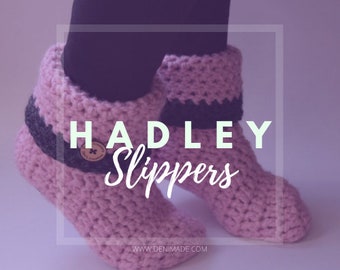 Hadley Slippers - Crochet Pattern, Easy, Socks, Bulky