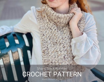 Crochet Pattern / Neckwarmer dickey turtleneck dickie cowl / Shanti Neck Warmer Pattern PDF