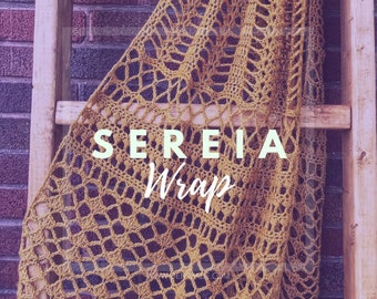 Sereia Wrap - Crochet Pattern, Easy, over sized, long, rectangle scarf, triangle shawl, wrap, lace