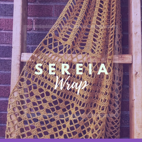 Sereia Wrap - Crochet Pattern, Easy, over sized, long, rectangle scarf, triangle shawl, wrap, lace