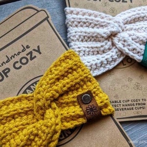 Crochet Pattern / Easy Twisted Cup Cozy Drink Sleeve coffee sleeve / Kenzie Cup Cozy Pattern PDF image 4