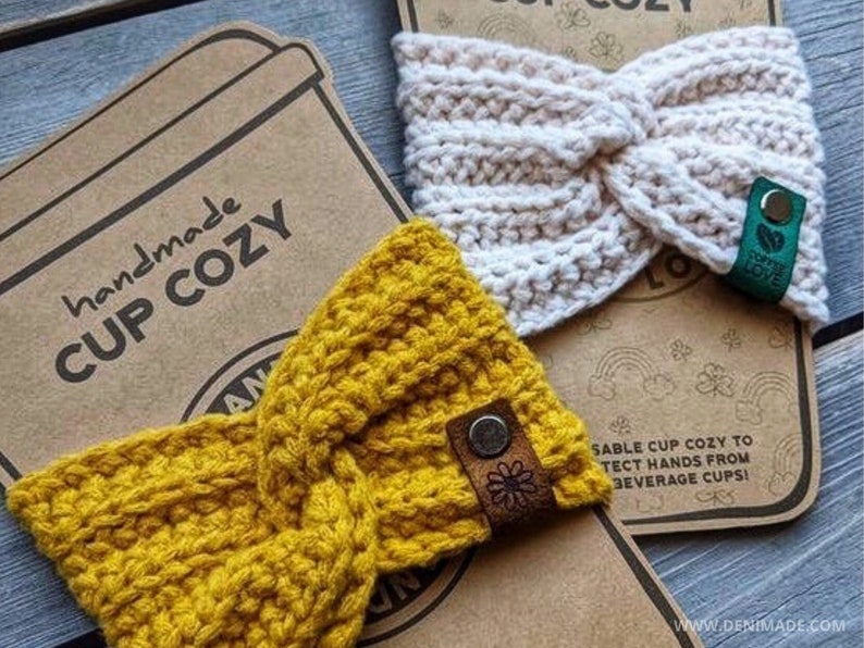 Crochet Pattern / Easy Twisted Cup Cozy Drink Sleeve coffee sleeve / Kenzie Cup Cozy Pattern PDF image 4