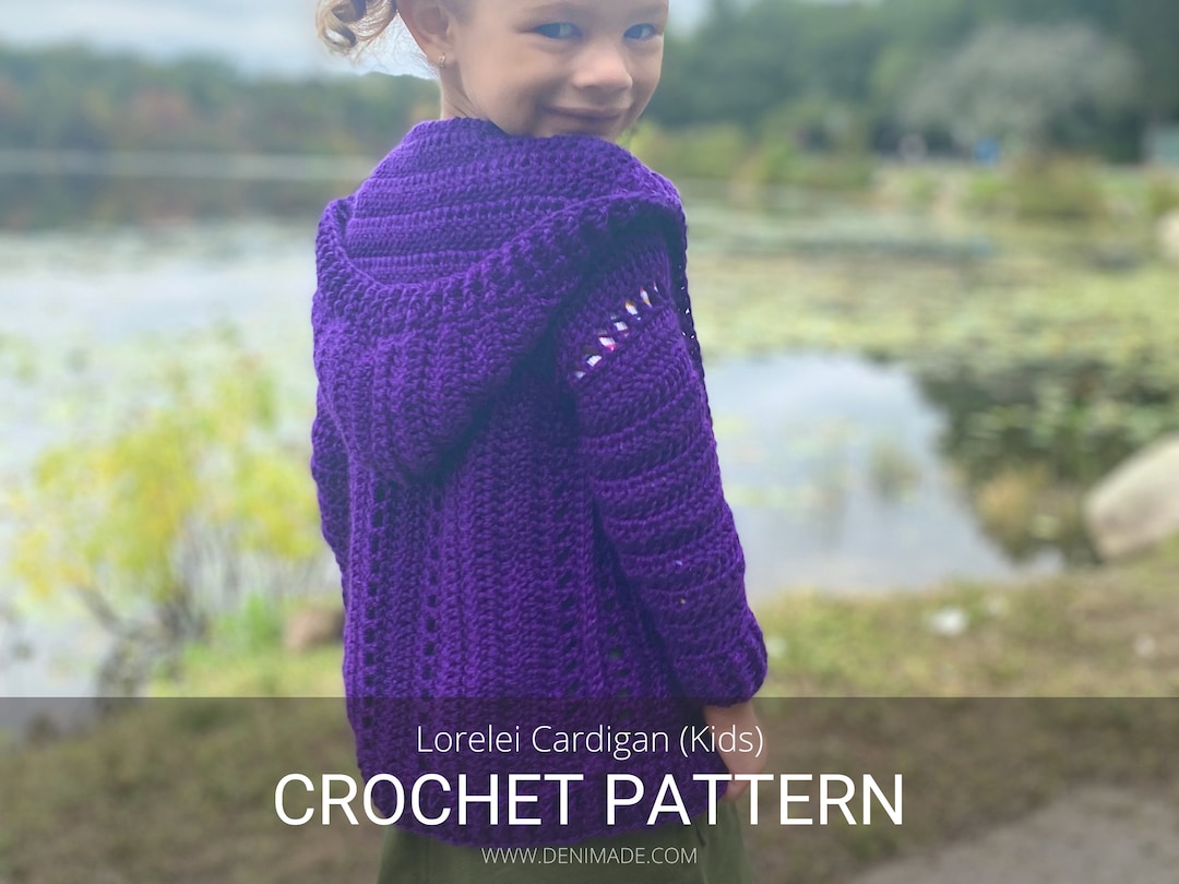 Modello all'uncinetto Tasche con colletto a coste testurizzate