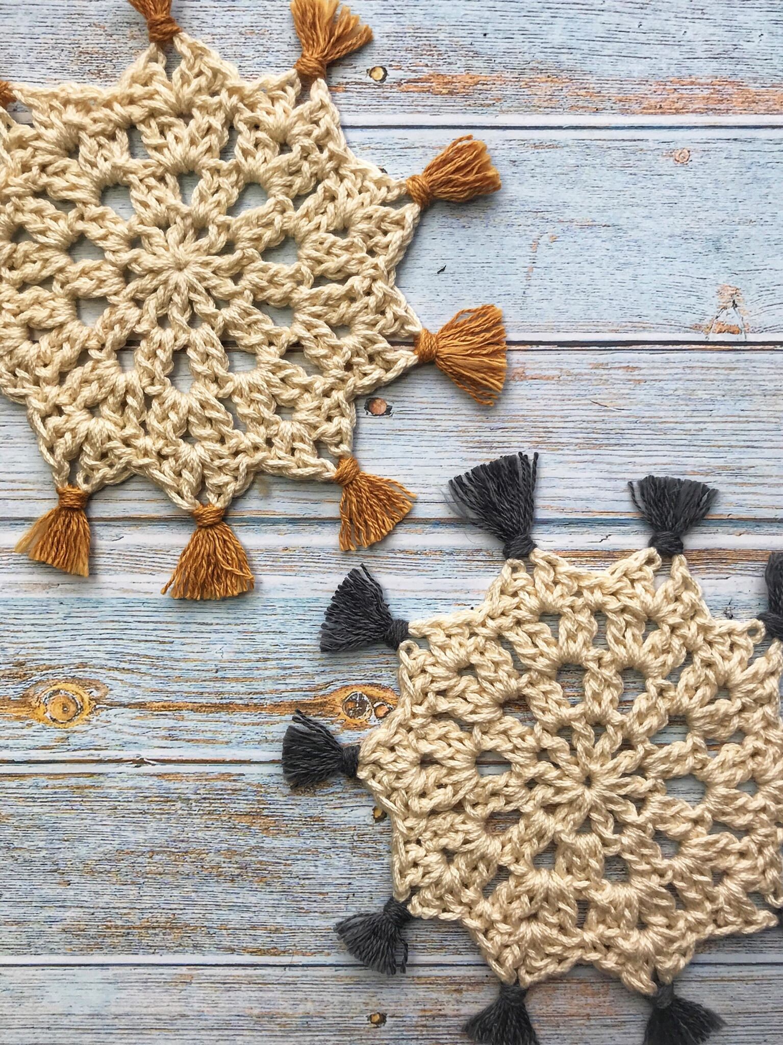 Cadence Boho Coaster Crochet Pattern Easy Coaster Mug Rug Etsy