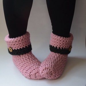 Hadley Slippers Crochet Pattern, Easy, Socks, Bulky image 2