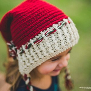 Crochet Pattern / Textured Ribbed Holiday Hat Santa Elf Pompom Child Adult Unisex / Noelle Holiday Hat Pattern PDF image 5