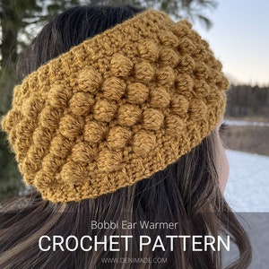 Crochet Pattern / Bobbles Trendy Chic Ear Warmer / Bobbi Ear Warmer Pattern PDF