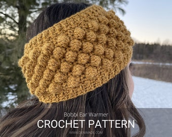 Crochet Ear Warmer Pattern: Trendy Chic Bobble Headband - Bobbii Ear Warmer (PDF)