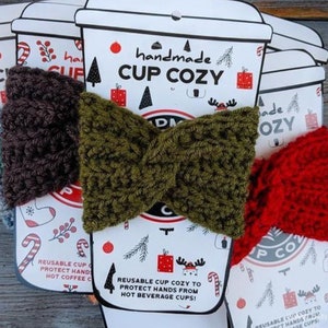 Crochet Pattern / Easy Twisted Cup Cozy Drink Sleeve coffee sleeve / Kenzie Cup Cozy Pattern PDF image 5
